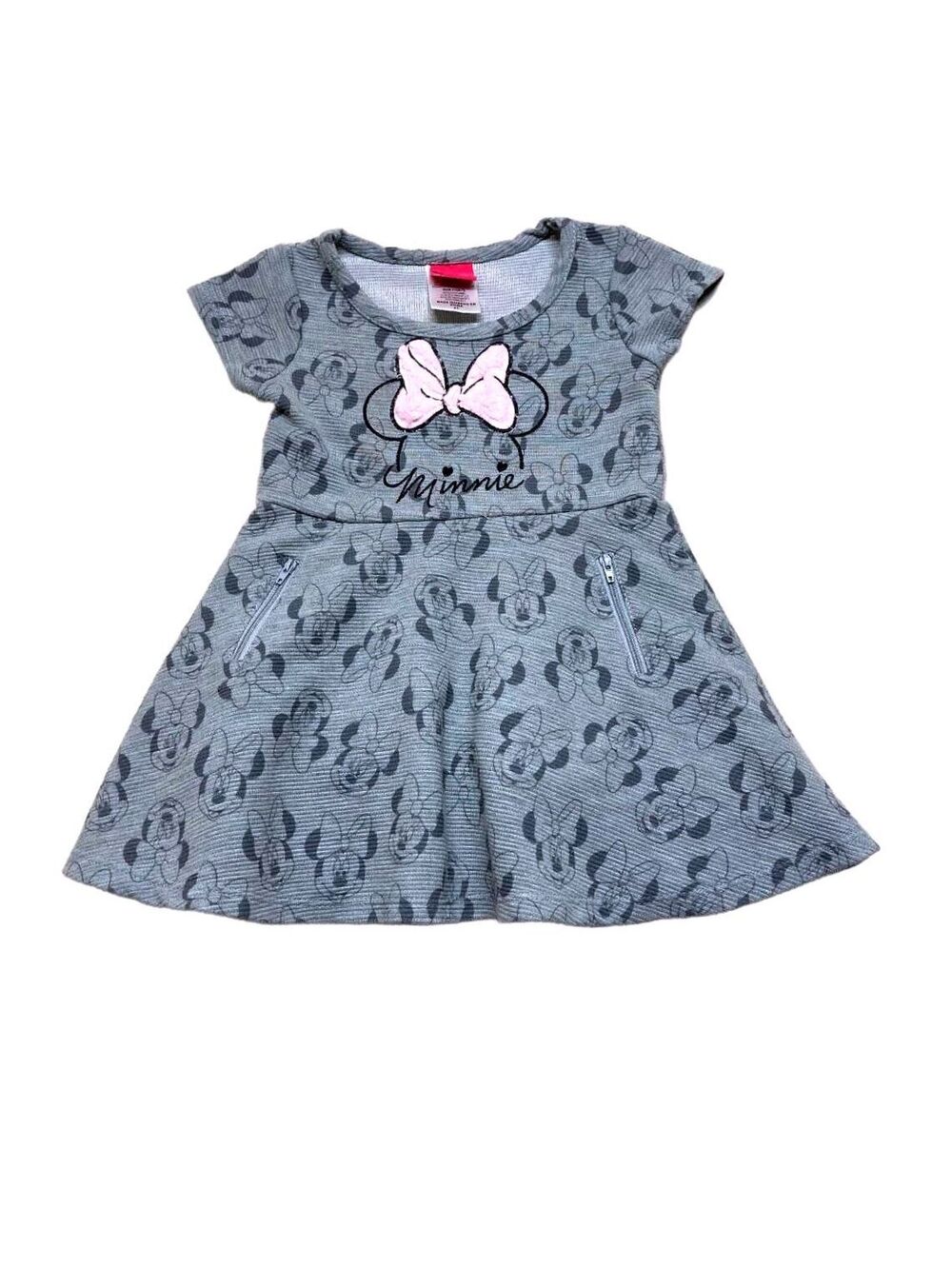 Disney Minnie Mouse Gray Dress with Pink Bow for Toddler Size 2T